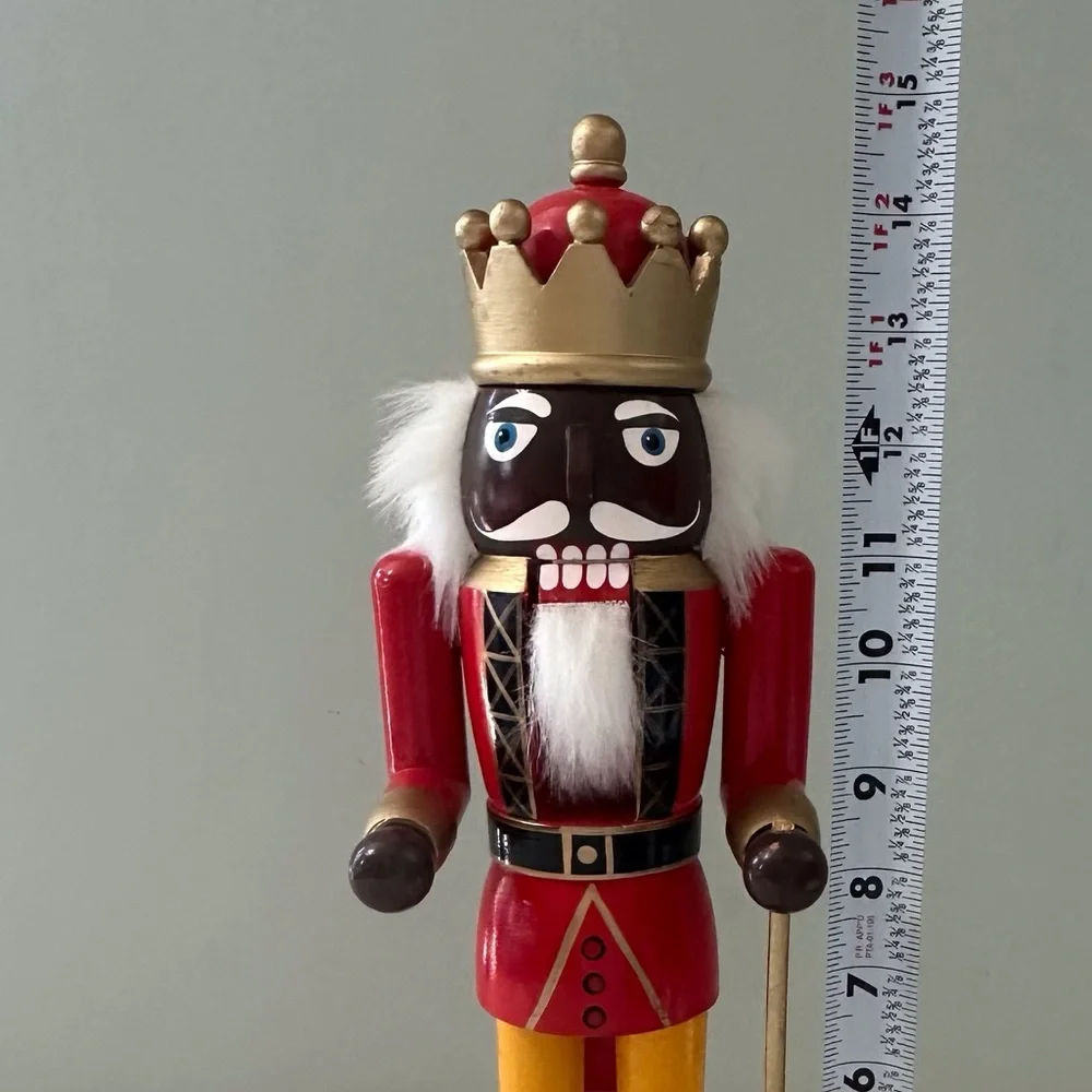 Vintage wooden African‎ American King Soldier nutcracker holiday collectible
